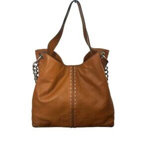 Michael Kors LG Astor Uptown Studded Leather Shoulder Bag EUC LAMB Leather